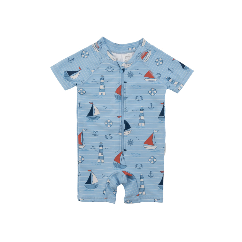 Baby Swim Short Sleeve All in One 2y  - SAILING